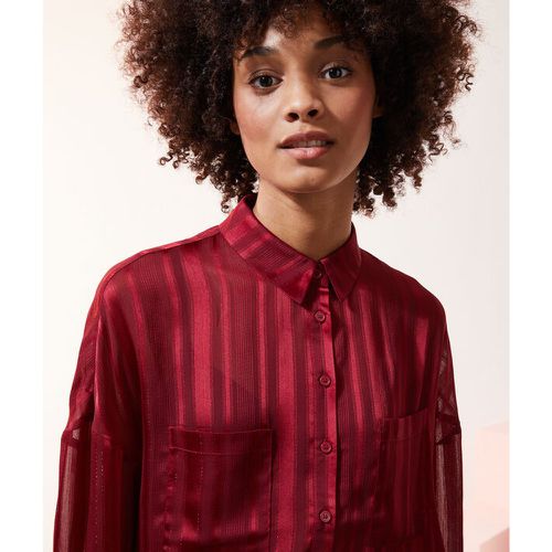 Camisa finas rayas, hilos metalizados - BRITANY - 38 - Rojo - Mujer - Etam - Modalova
