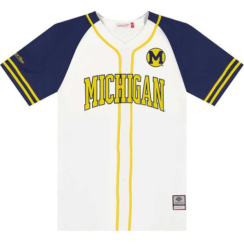 NCAA MICHIGAN WOLVERINES PRACTICE DAY BASEBALL JERSEY, bianco - Mitchell And Ness - Modalova