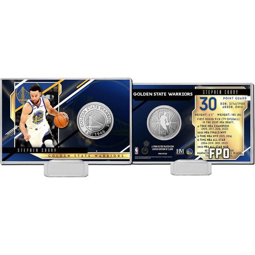 NBA Golden State Warriors Stephen Curry argento Mint Coin Card, blu / giallo - Highland Mint - Modalova