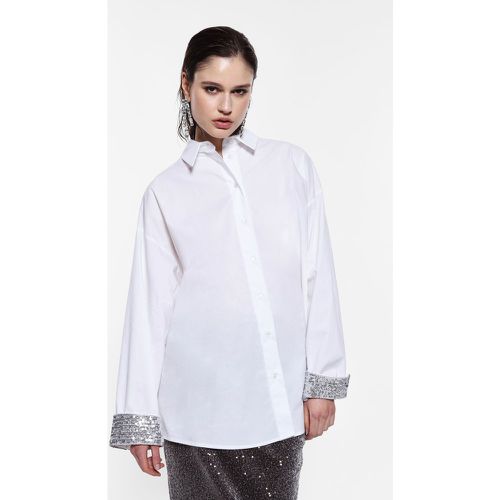 Camicia con polsini di paillettes - Imperial - Modalova