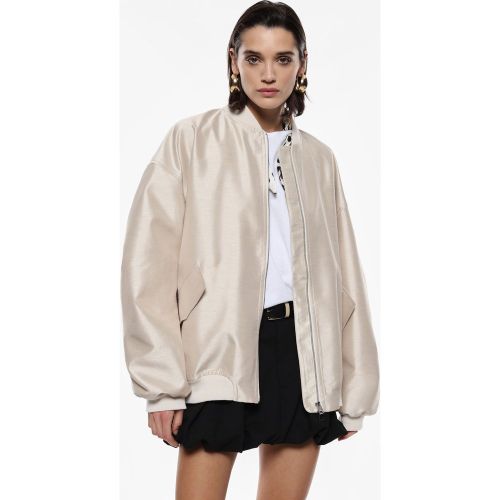 Giubbotto bomber oversize effetto satin con zip - Imperial - Modalova