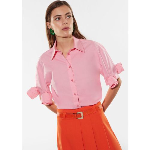 Camicia in puro cotone con fiori applicati sulle maniche - Imperial - Modalova