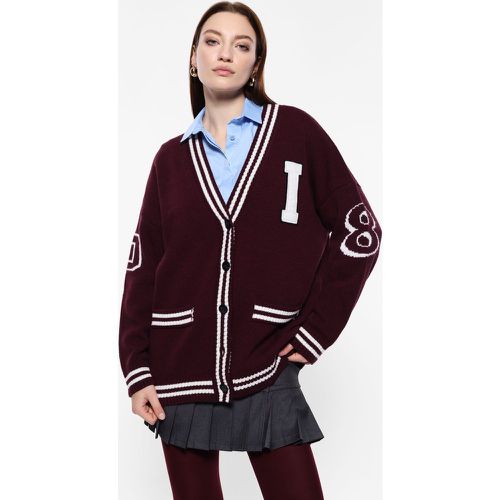 Cardigan stile college con scollo a v e bottoni - Imperial - Modalova