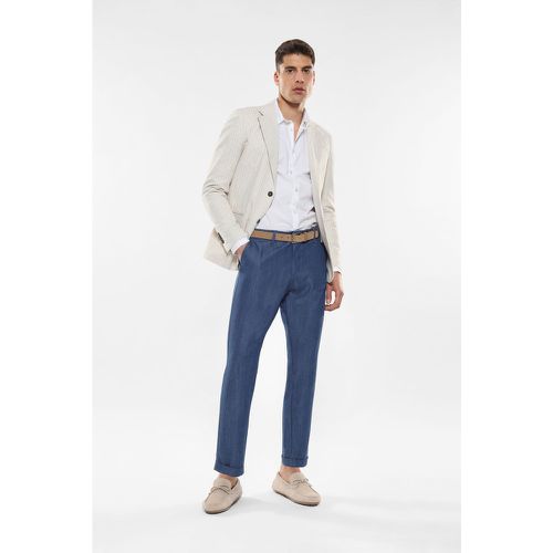 Pantaloni slim-fit effetto denim con orli risvoltati - Imperial - Modalova