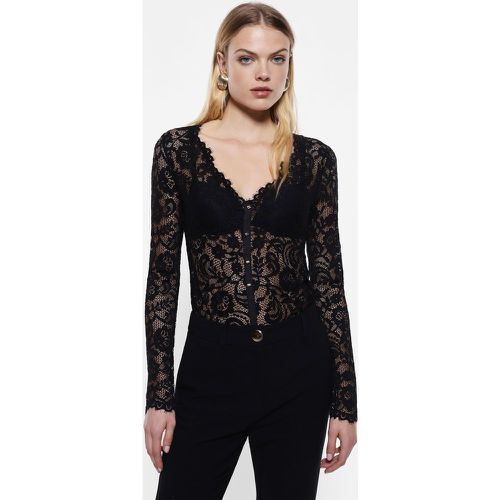 Bodysuit con pizzo e maniche lunghe - Imperial - Modalova