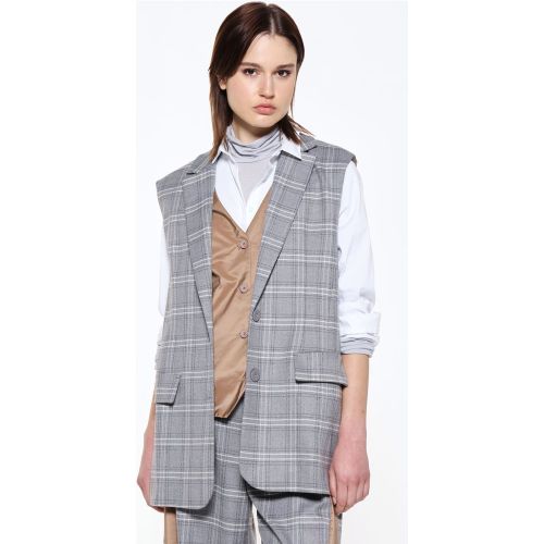 Gilet lungo a quadri - Imperial - Modalova