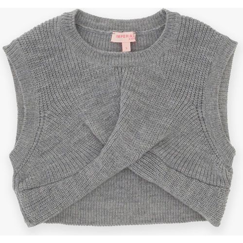 Pullover bambina cropped a coste con orlo inferiore incrociato - Imperial - Modalova