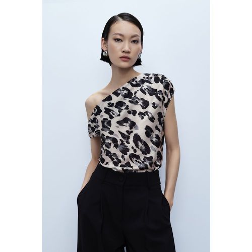 Top con scollo asimmetrico stampa animalier - Imperial - Modalova