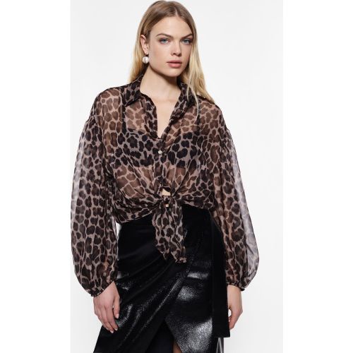 Camicia stampa animalier e nodo - Imperial - Modalova