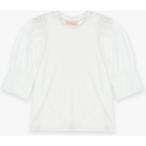 T-shirt bambina monocolour con maniche a tre quarti - Imperial - Modalova