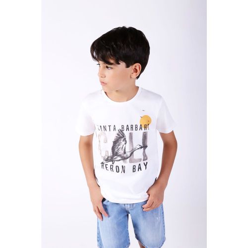 T-shirt bambino in puro cotone monocolour con stampa - Imperial - Modalova