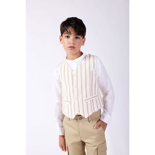 Gilet bambino fantasia a righe con taschini a filetto - Imperial - Modalova