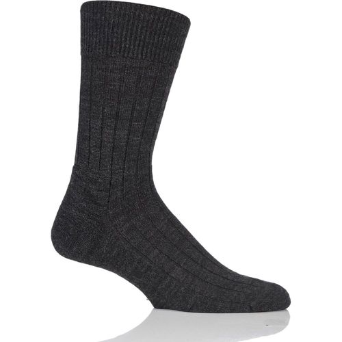 Pair Anthracite Teppich Im Schuh 'Carpet In Shoe' Virgin Wool Ribbed Socks Men's 10-11 Mens - Falke - Modalova