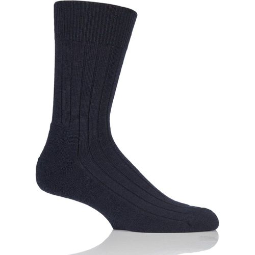 Pair Dark Navy Teppich Im Schuh 'Carpet In Shoe' Virgin Wool Ribbed Socks Men's 11.5-12.5 Mens - Falke - Modalova