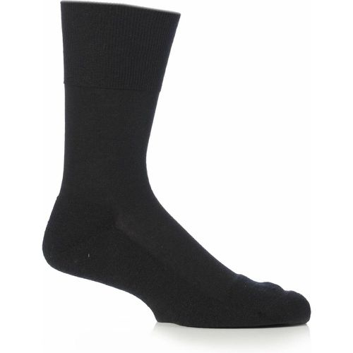 Mens 1 Pair Falke Airport Plus Plain Virgin Wool and Cotton Cushioned Business Socks 8.5-9.5 Mens - SockShop - Modalova