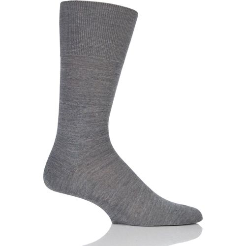 Pair Dark Melange Airport Plain Virgin Wool and Cotton Business Socks Men's 7-8 Mens - Falke - Modalova