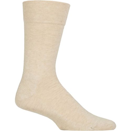 Mens 1 Pair Sensitive London Cotton Left and Right Socks With Comfort Cuff Sand Melange 11.5-14 Mens - Falke - Modalova