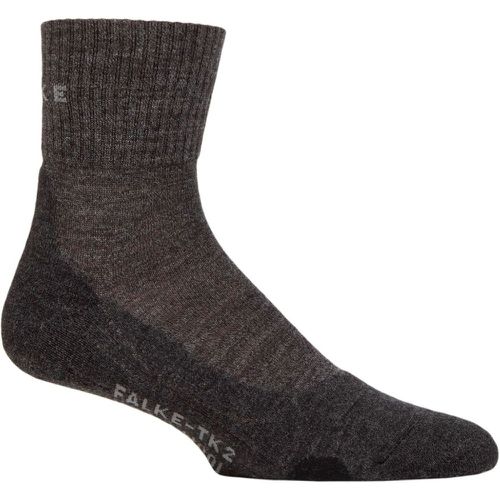 Mens 1 Pair TK2 Wool Short Trekking Socks Charcoal 46-48 - Falke - Modalova