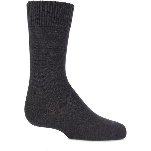 Pair Anthracite Melange Comfort Wool Plain Socks Kids Unisex 5.5-8 Teens (13-14 Years) - Falke - Modalova