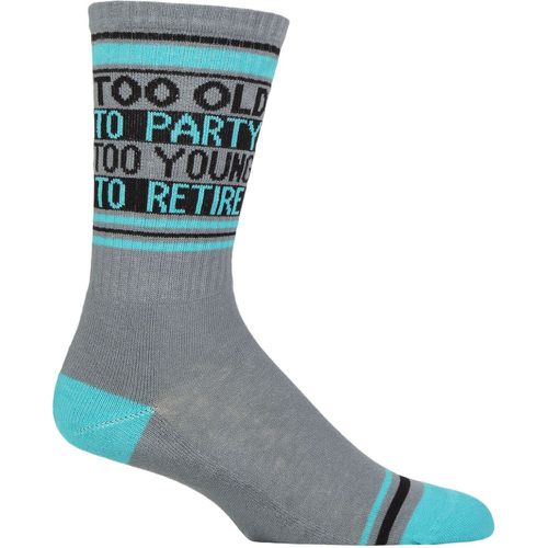 Pair Too Old to Party Too Young to Retire Cotton Socks Multi One Size - Gumball Poodle - Modalova