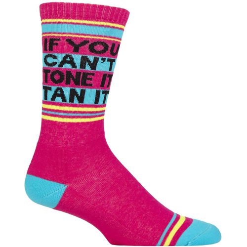 Pair If You Can't Tone It, Tan It - Gym Crew Socks Cotton Socks Multi One Size - Gumball Poodle - Modalova