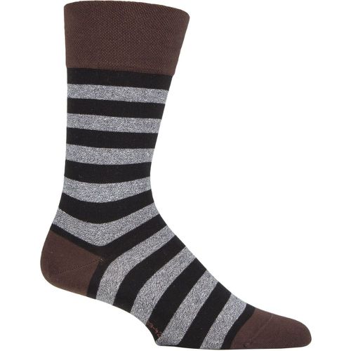 Mens 1 Pair Sensitive London Striped Cotton Socks / Brown 8.5-11 Mens - Falke - Modalova