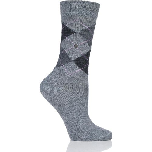 Pair Charcoal Whitby Extra Soft Argyle Socks Ladies 3.5-7 Ladies - Burlington - Modalova