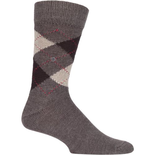 Pair / Beige Preston Extra Soft Feeling Argyle Socks Men's 6.5-11 Mens - Burlington - Modalova