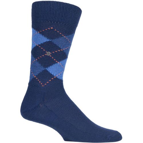 Pair Navy / Preston Extra Soft Feeling Argyle Socks Men's 6.5-11 Mens - Burlington - Modalova