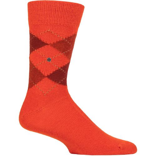 Mens 1 Pair Preston Extra Soft Feeling Argyle Socks / Red 6.5-11 Mens - Burlington - Modalova