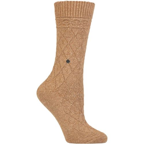 Women's 1 Pair Argyle Wool Cotton Boot Socks Nutmeg Melange 3.5-7 Ladies - Burlington - Modalova