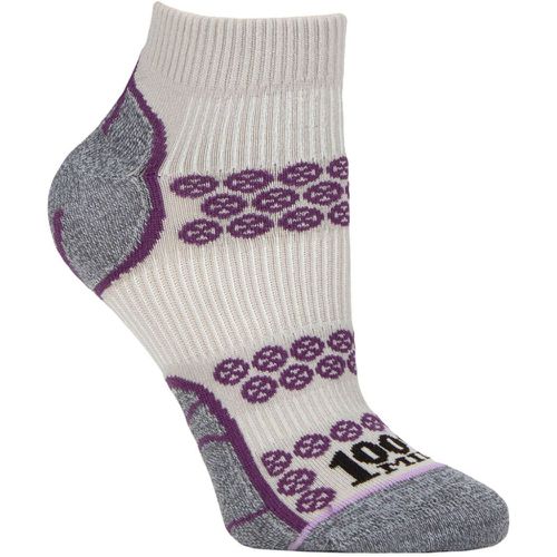 Mens and Women's 1 Pair Lite Anklet Double Layer Socks Silver / Purple 3-5.5 Ladies - 1000 Mile - Modalova