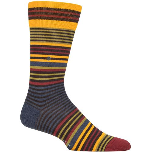 Mens 1 Pair Stripe Wool Socks Brown / 6.5-11 Mens - Burlington - Modalova