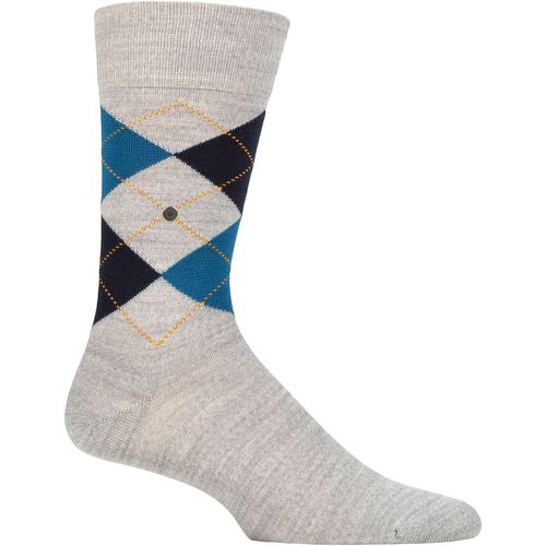 Mens 1 Pair Edinburgh Virgin Wool Argyle Socks Light 6.5-11 Mens - Burlington - Modalova