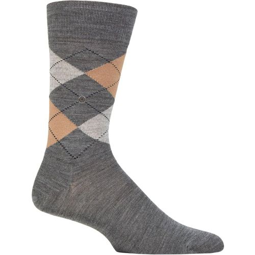 Mens 1 Pair Edinburgh Virgin Wool Argyle Socks / Browns 6.5-11 Mens - Burlington - Modalova