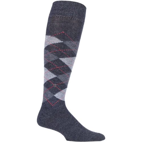 Pair Black / Grey Preston Soft Acrylic Knee High Socks Men's 6.5-11 Mens - Burlington - Modalova