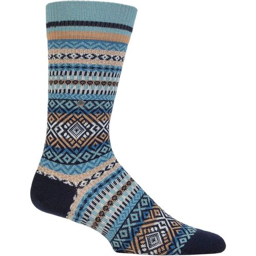 Mens 1 Pair All Over Fairisle Virgin Wool Socks 6.5-11 Mens - Burlington - Modalova