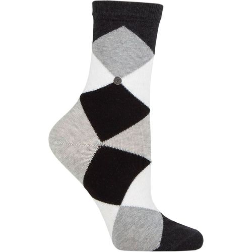 Women's 1 Pair Bonnie Cotton All Over Blend Argyle Socks / Grey / White 3.5-7 - Burlington - Modalova