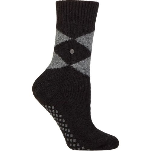 Women's 1 Pair Cosy Argyle Wool Slipper Socks 3.5-7 Ladies - Burlington - Modalova