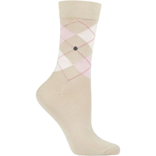 Women's 1 Pair Covent Garden Cotton Argyle Socks Beige 3.5-7 Ladies - Burlington - Modalova