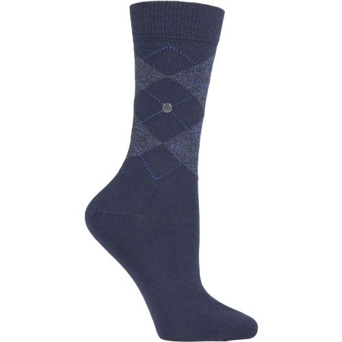 Women's 1 Pair Marylebone Lurex Virgin Wool Socks Navy 3.5-7.5 Ladies - Burlington - Modalova