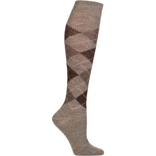 Women's 1 Pair Whitby Extra Soft Argyle Knee High Socks Light 3.5-7 Ladies - Burlington - Modalova