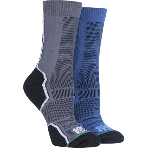 Pair Navy / Charcoal Trek Socks Unisex 12-14 Mens - 1000 Mile - Modalova