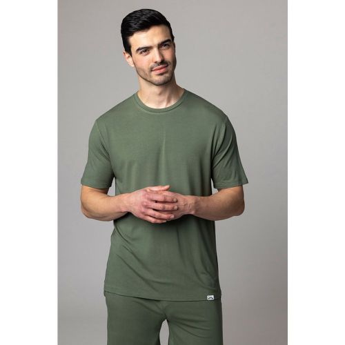 Mens 1 Pack Bamboo Loungewear Selection T-Shirt Olive Small - Lazy Panda - Modalova