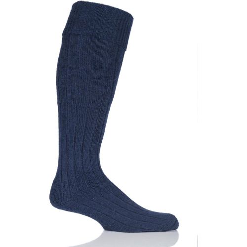 Pair Navy of London Mohair Knee High Socks With Extra Cushioning and Ribbed Top Unisex 4-7 Unisex - SOCKSHOP of London - Modalova