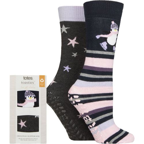 Ladies 2 Pair Originals Slipper Socks Penguin 4-8 Ladies - Totes - Modalova