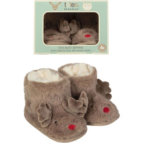 Toddlers 1 Pair Totes Slipper Booties with Grip Reindeer 12-18 Months - SockShop - Modalova