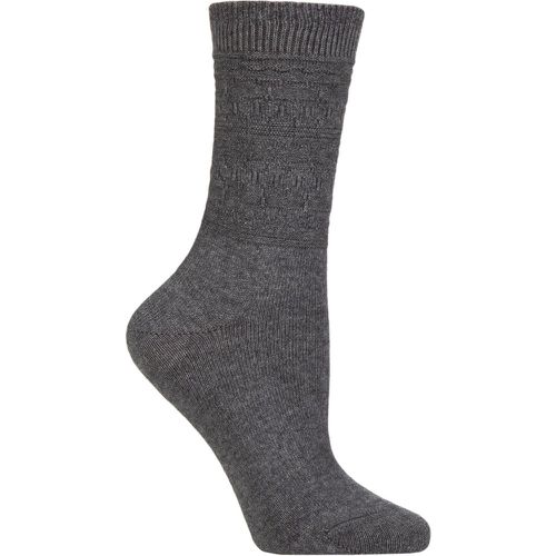 Women's 1 Pair Monument Wool and Organic Cotton Socks Carbon Melange 5.5-8 Ladies - Falke - Modalova