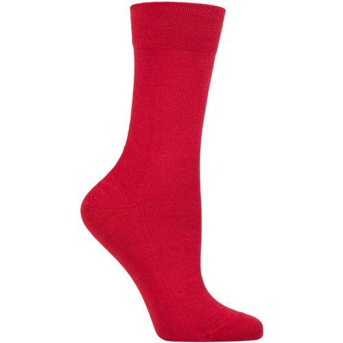 Women's 1 Pair Sensitive London Left And Right Comfort Cuff Cotton Socks Scarlet 35-38 - Falke - Modalova