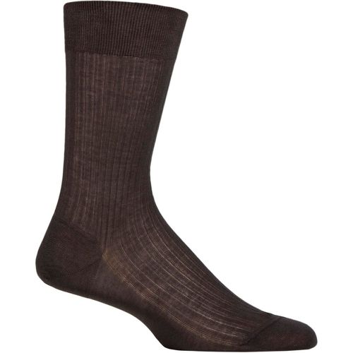 Mens 1 Pair Vale 100% Cotton Tailored Ribbed Plain Socks New Charcoal 6.5-7.5 Mens - Pantherella - Modalova